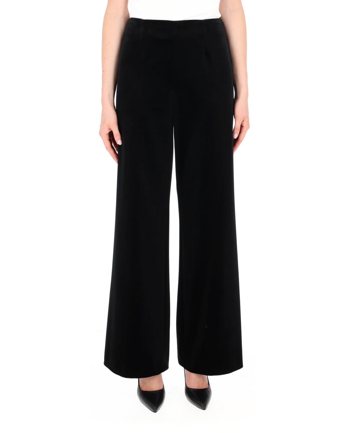 Philosophy Di Lorenzo Serafini Wide-leg Velvet Trousers In Black