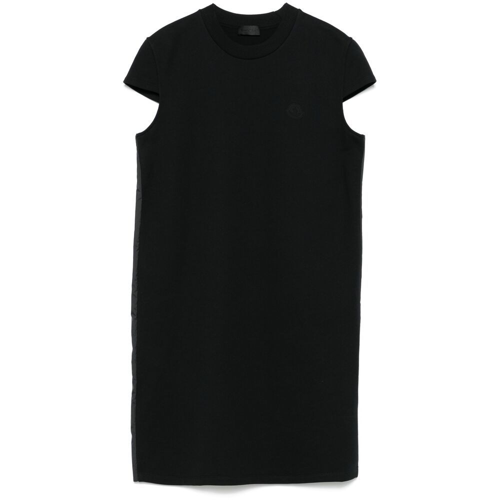 Moncler Black Knife Pleat Minidress In Black