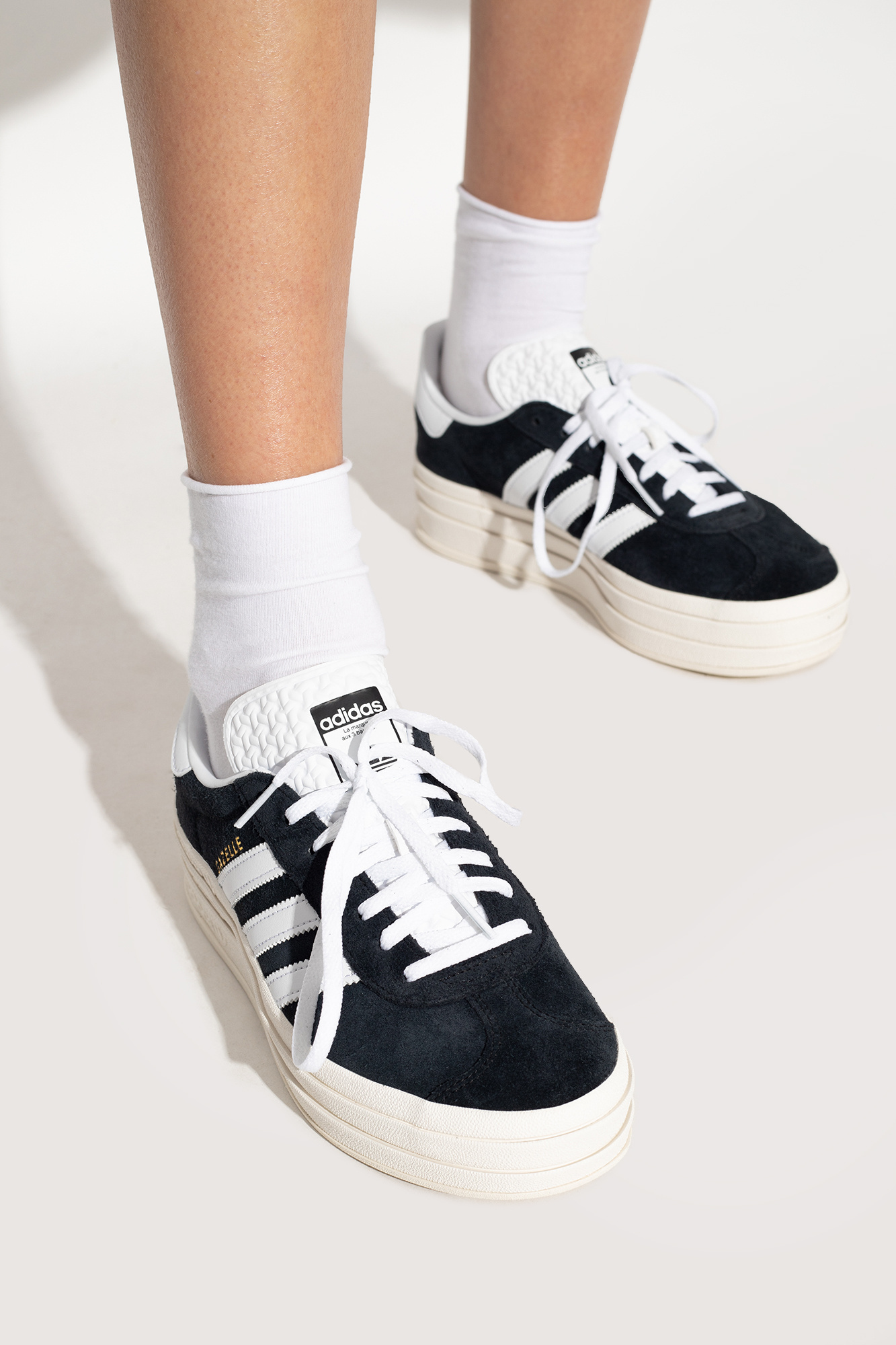 Adidas Originals Gazelle Bold Platform Sneakers In White