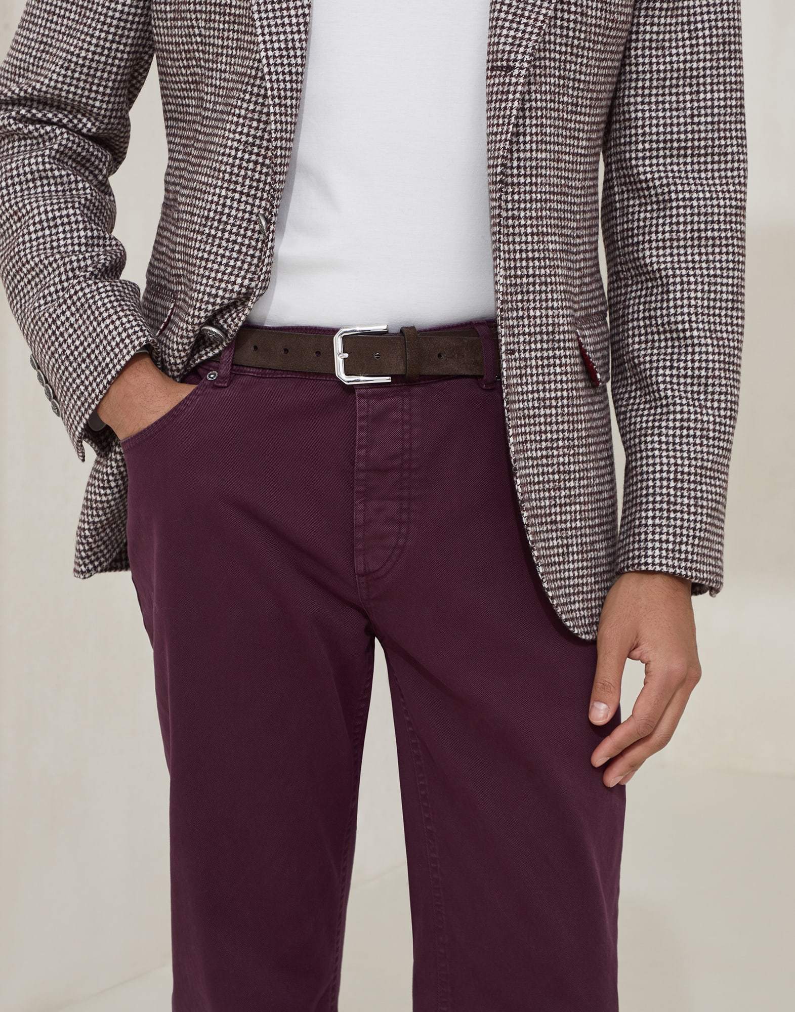 Brunello Cucinelli Five-pocket Virgin Wool Flannel Trousers In Purple