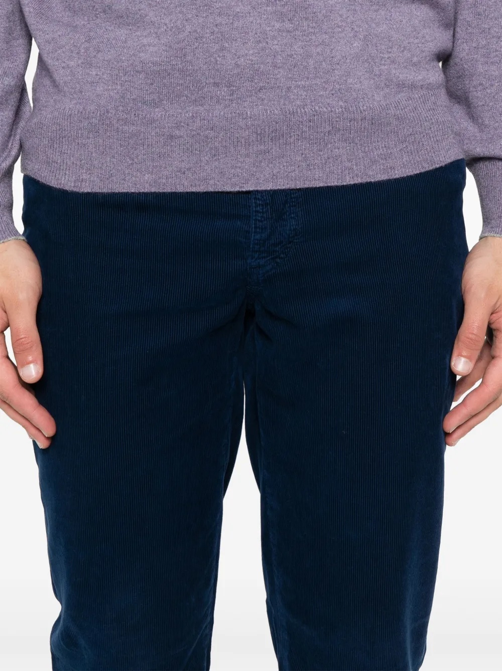 Brunello Cucinelli Corduroy Cotton Trousers In Blue
