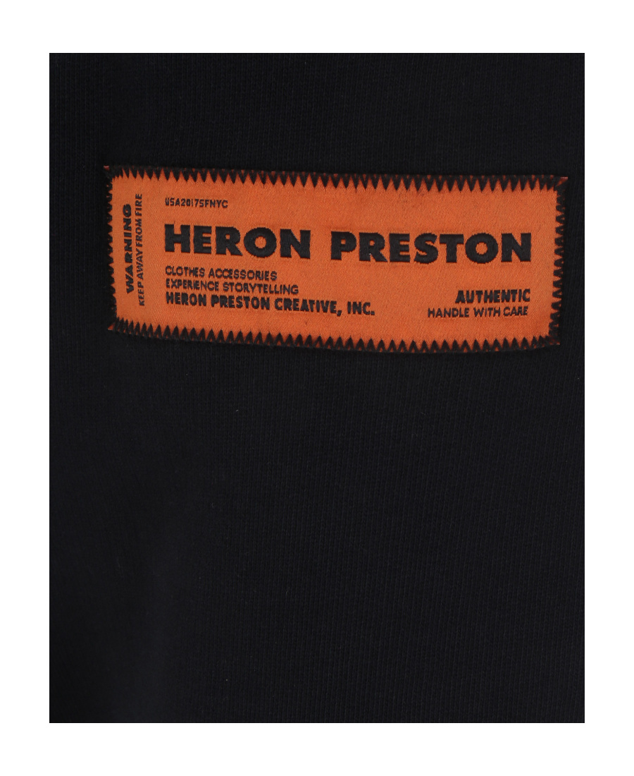 HERON PRESTON LOGO-PATCH ORGANIC-COTTON KNEE-LENGTH SHORTS