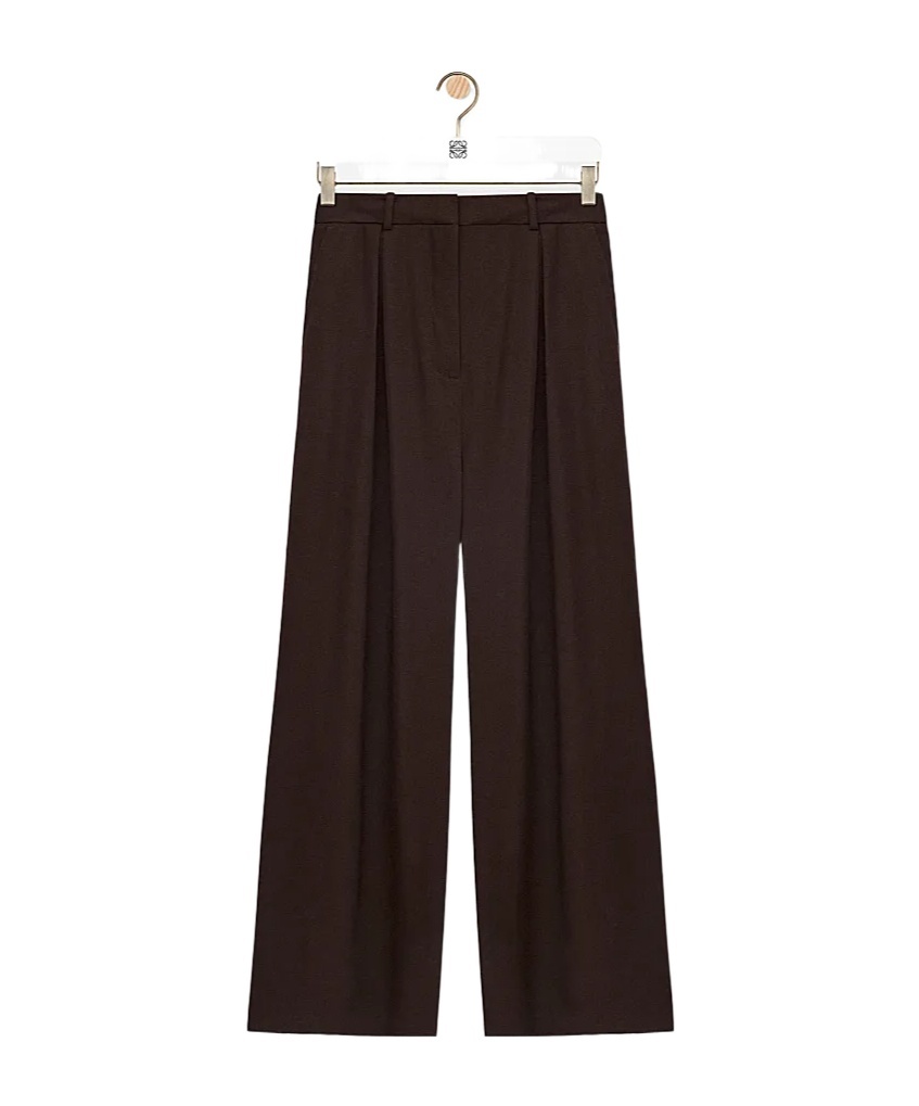 Loewe Trousers In Wool In Brown