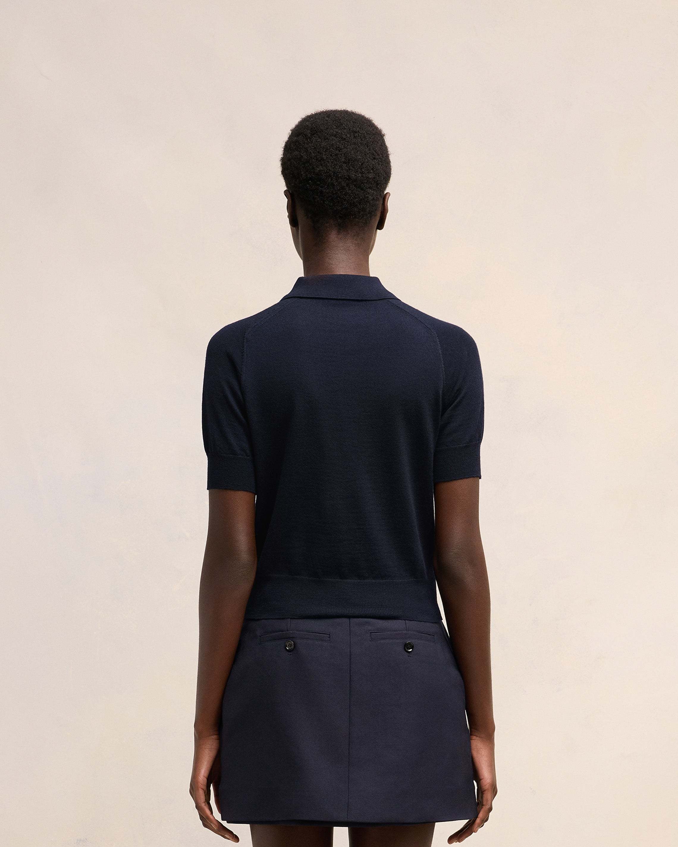 Ami Alexandre Mattiussi Wool Polo Shirt In Black