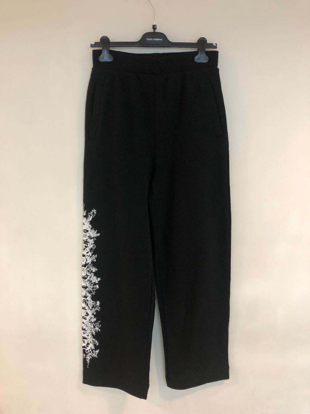 Off-white Side Printed Wide-legged Sports Pants In Black