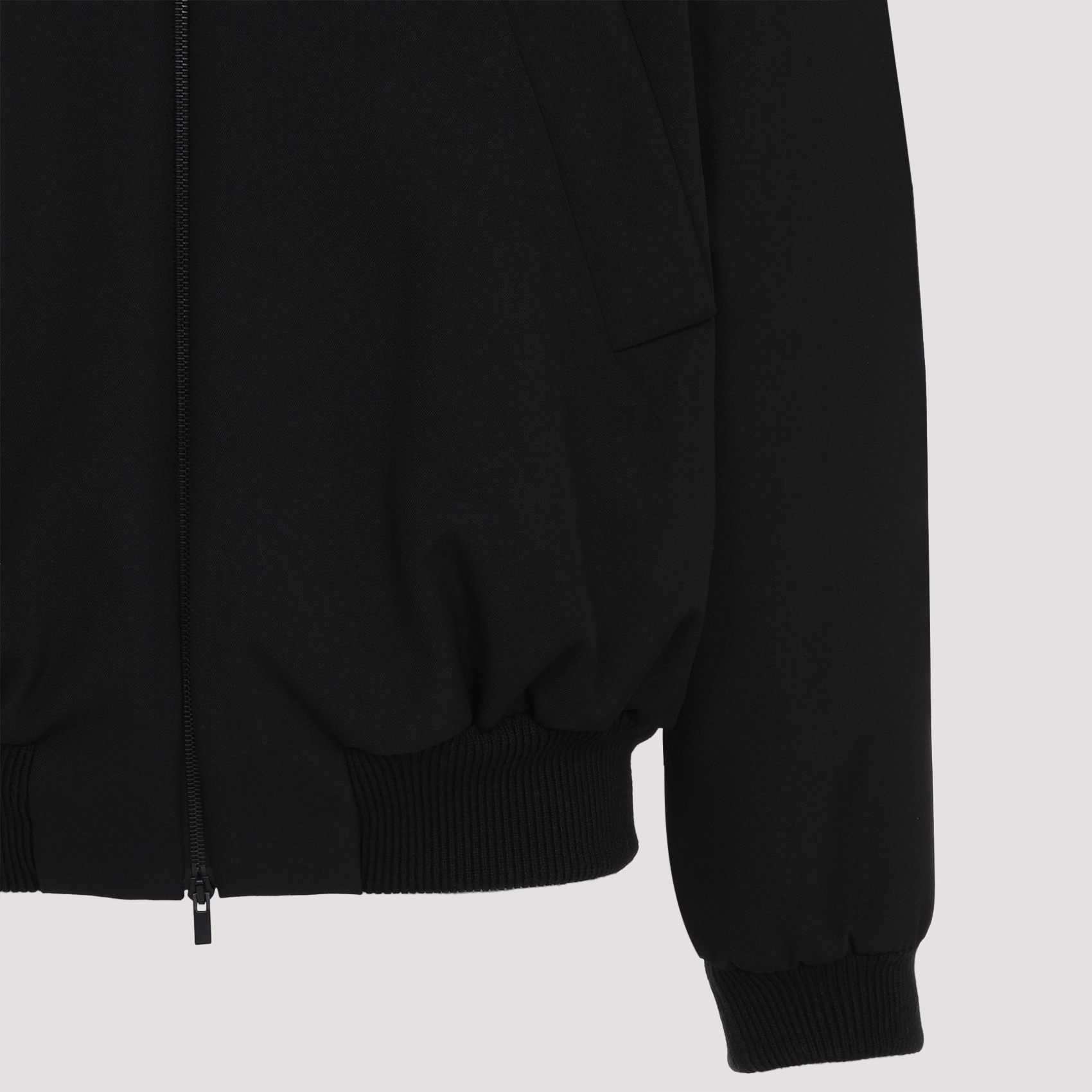 Fear Of God Black Nylon Bomber With High Collar In Black