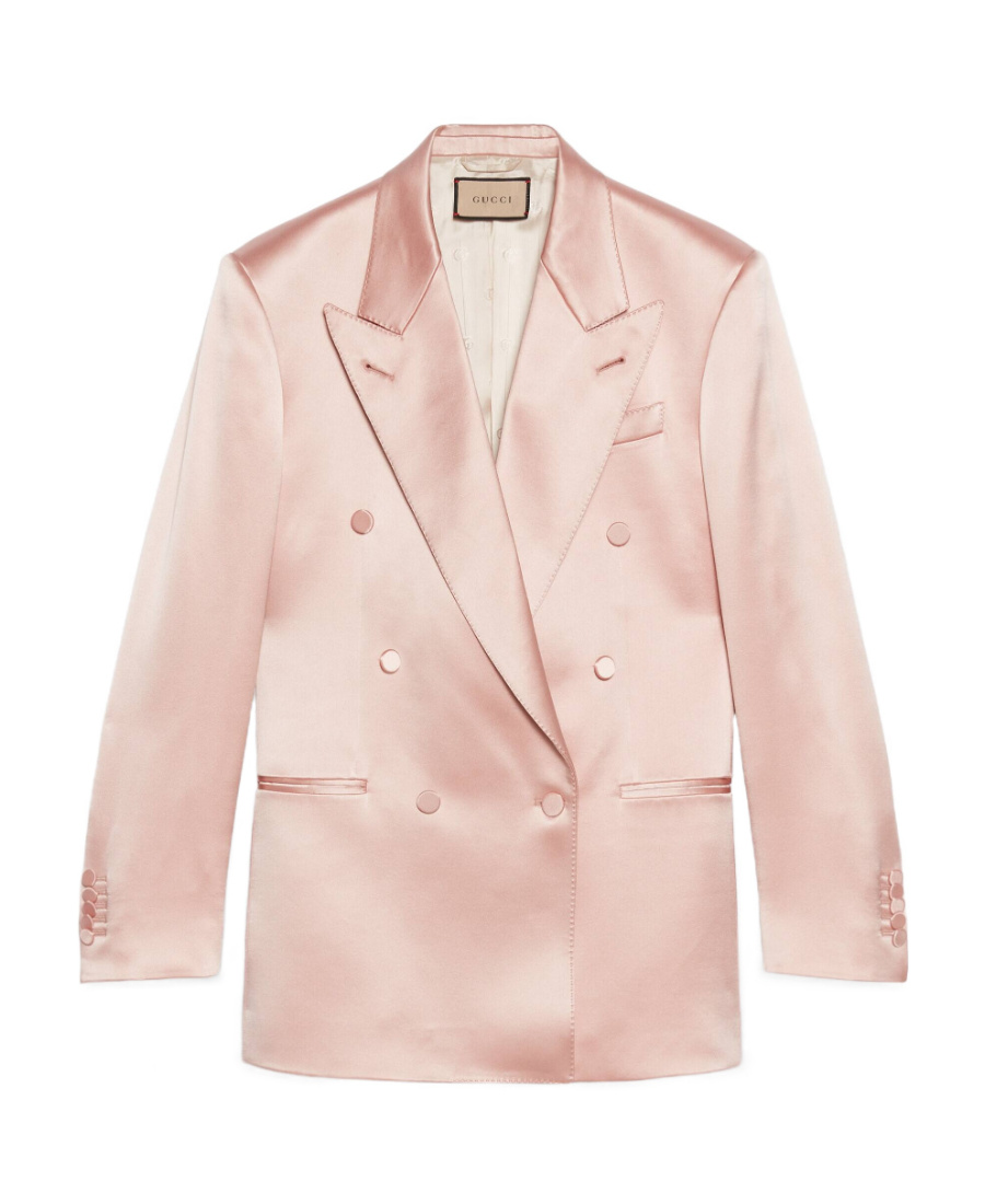 Gucci Giacca In Duchesse Di Seta In Pink