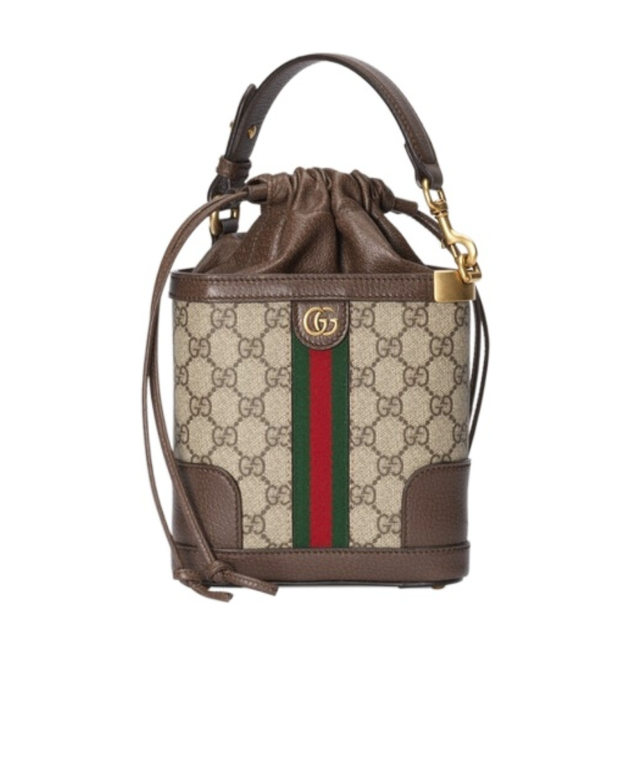 Gucci Ophidia Gg-canvas Bucket Bag In Brown