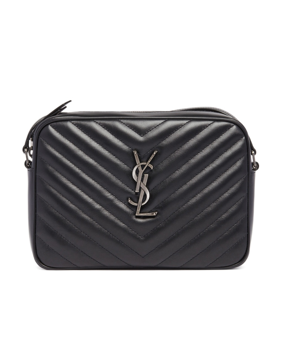 Saint Laurent Lou Leather Camera Bag In Black
