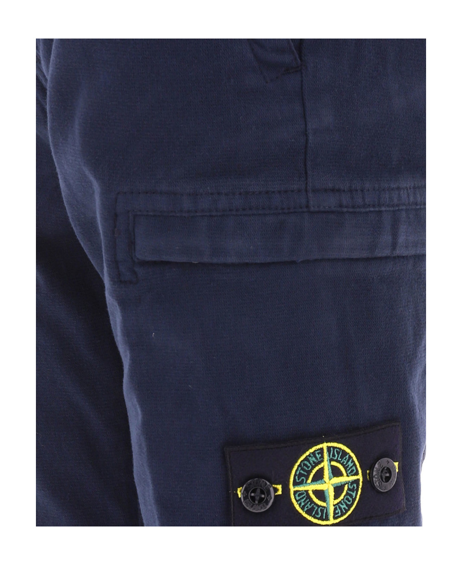 Stone Island Compass-patch Chino Trousers In Blue