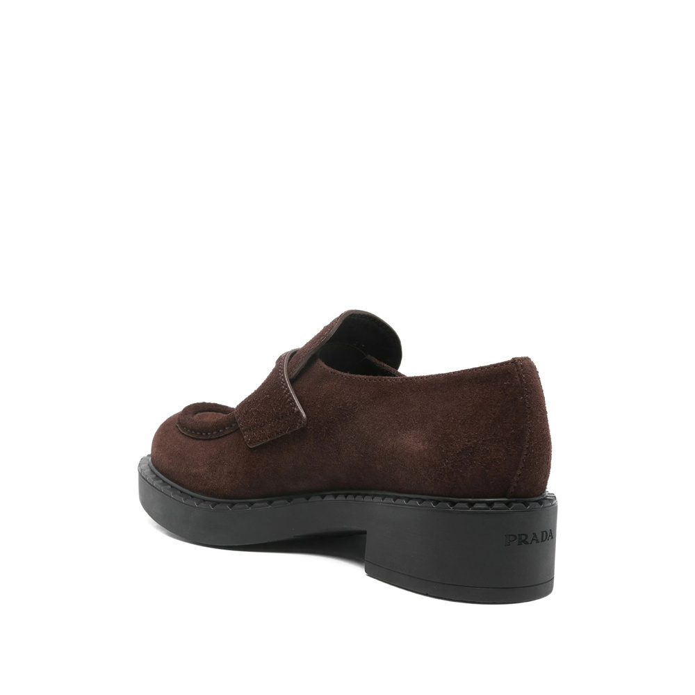 Prada Round-toe Loafers In Brown