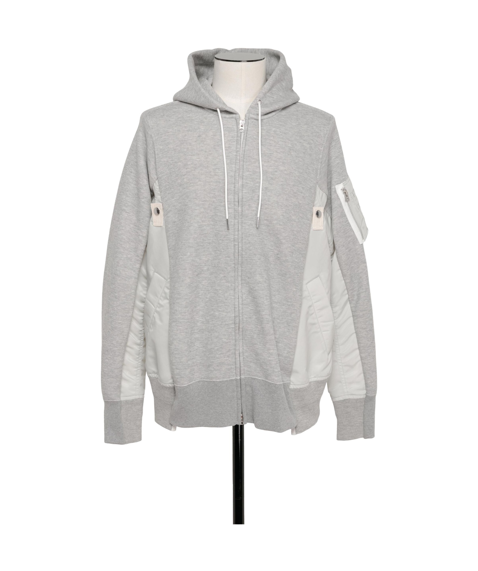 Sacai M�lange-effect Hoodie In Gray