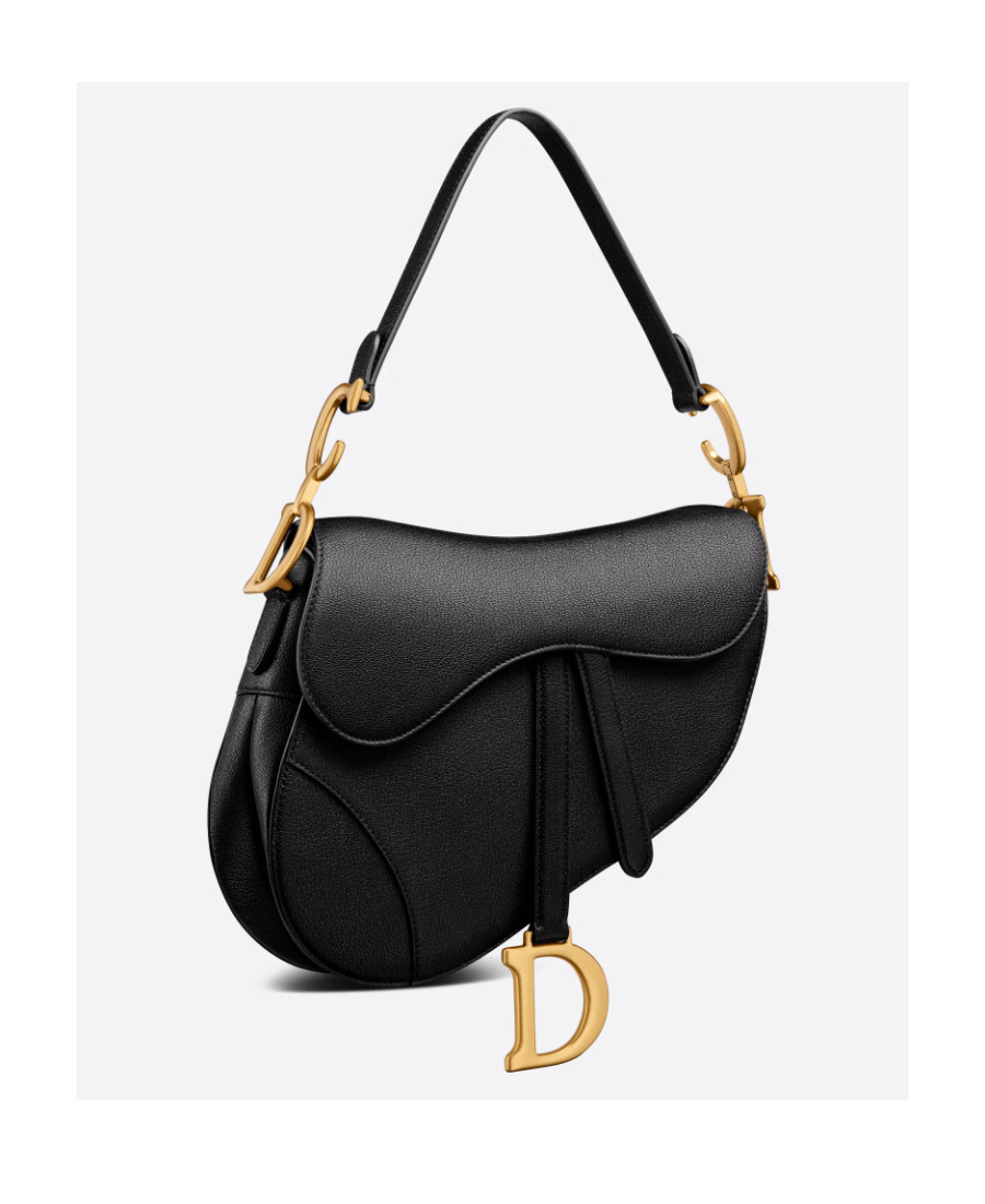 Dior Medium Saddle Shoulder Bag In Black