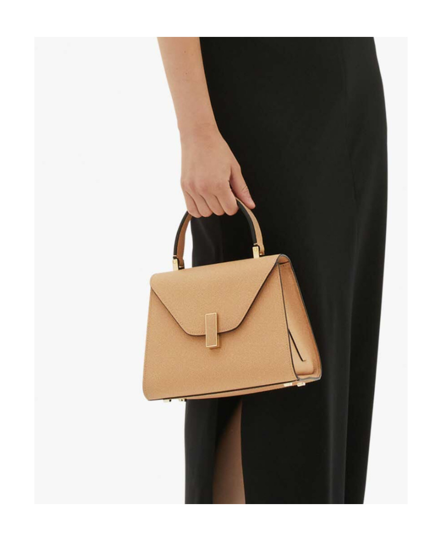 Valextra Tonal Plaque Crossbody Bag In Nude