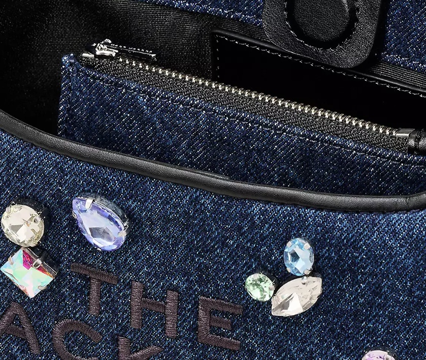 Marc Jacobs The Gem Denim Mini Sack Bag In Blue