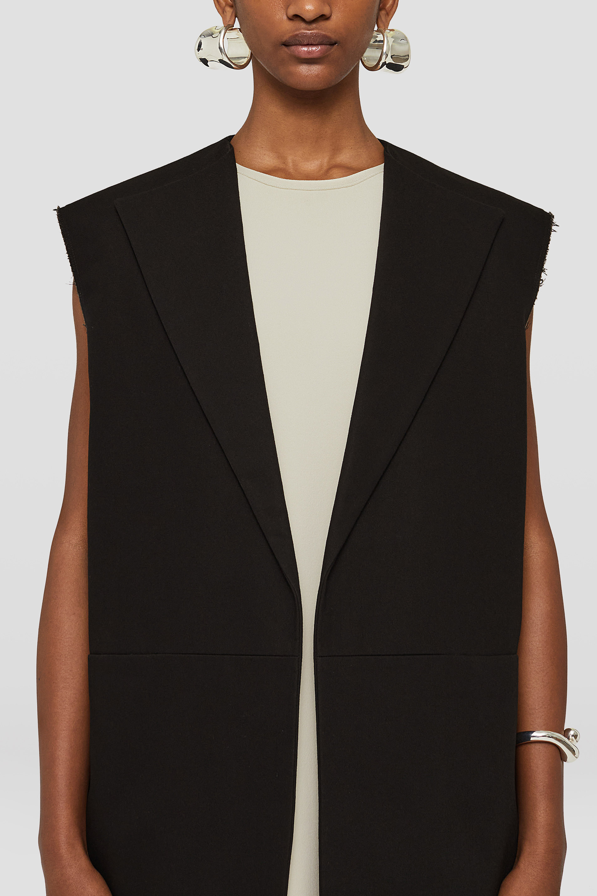Jil Sander Sleeveless Vest In Black