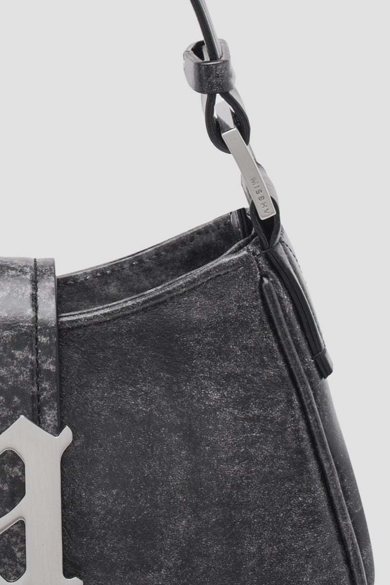 Misbhv Logo-plaque Leather Shoulder Bag In Black