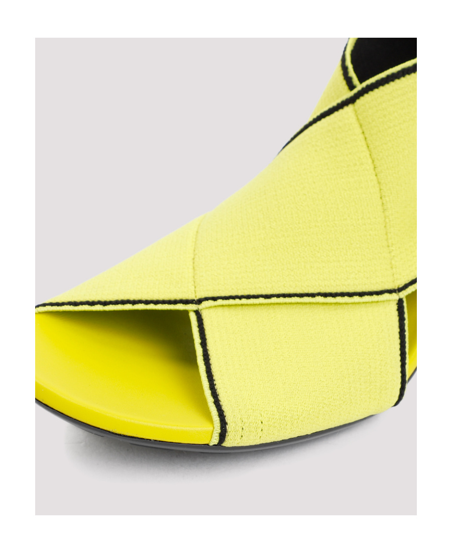 Bottega Veneta Green Elastic Fabric Flex Heels In Yellow