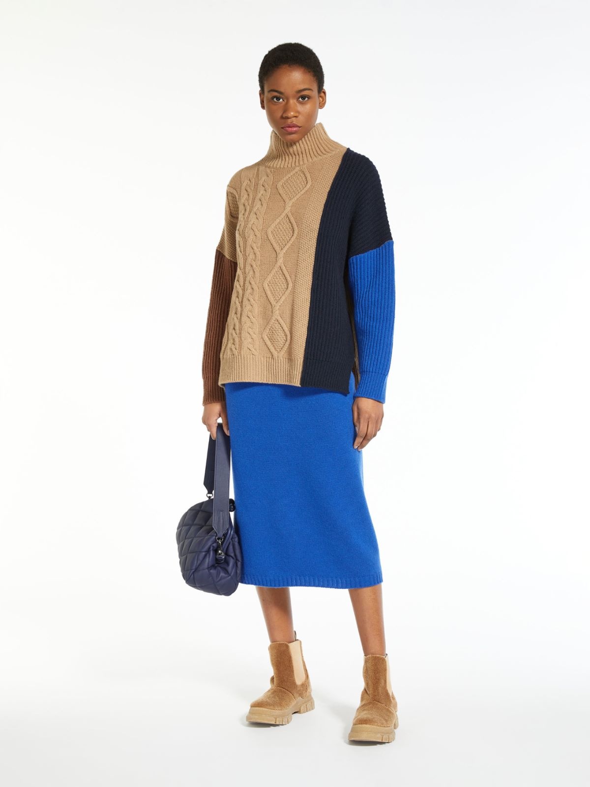 Weekend Max Mara Lambert Shearing Wool Sweater In Brown