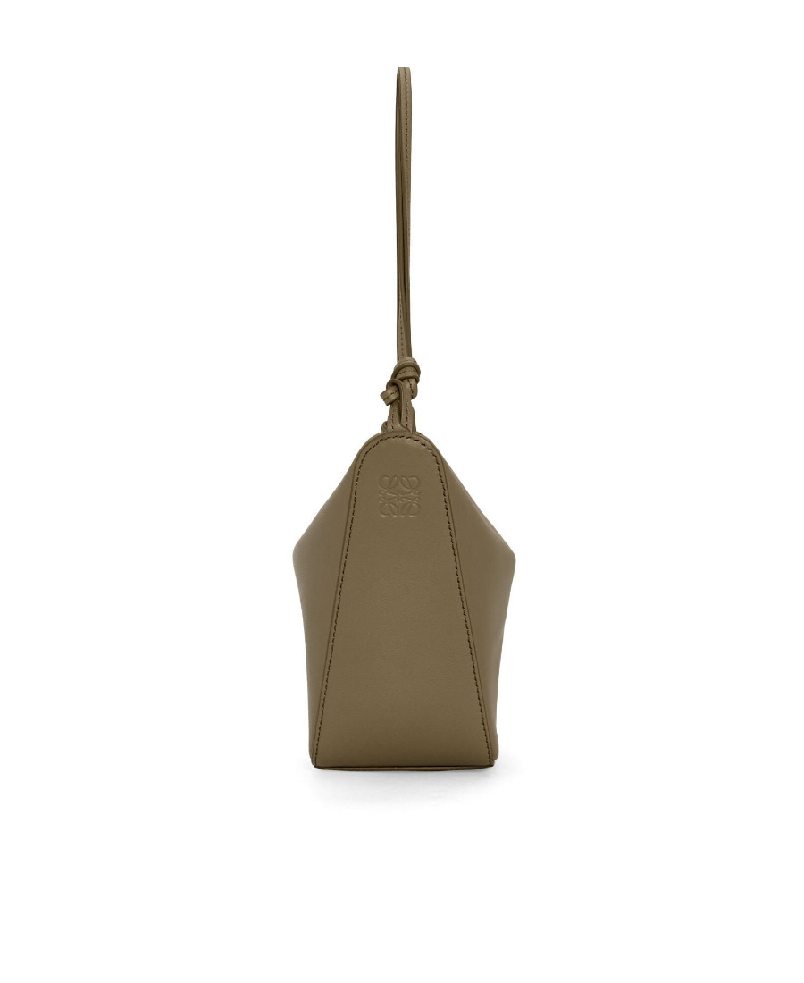 Loewe Hammock Drawstring Small Leather Shoulder Bag In Green
