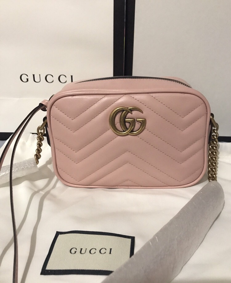 Gucci Gg Marmont Small Crossbody Bag In Pink