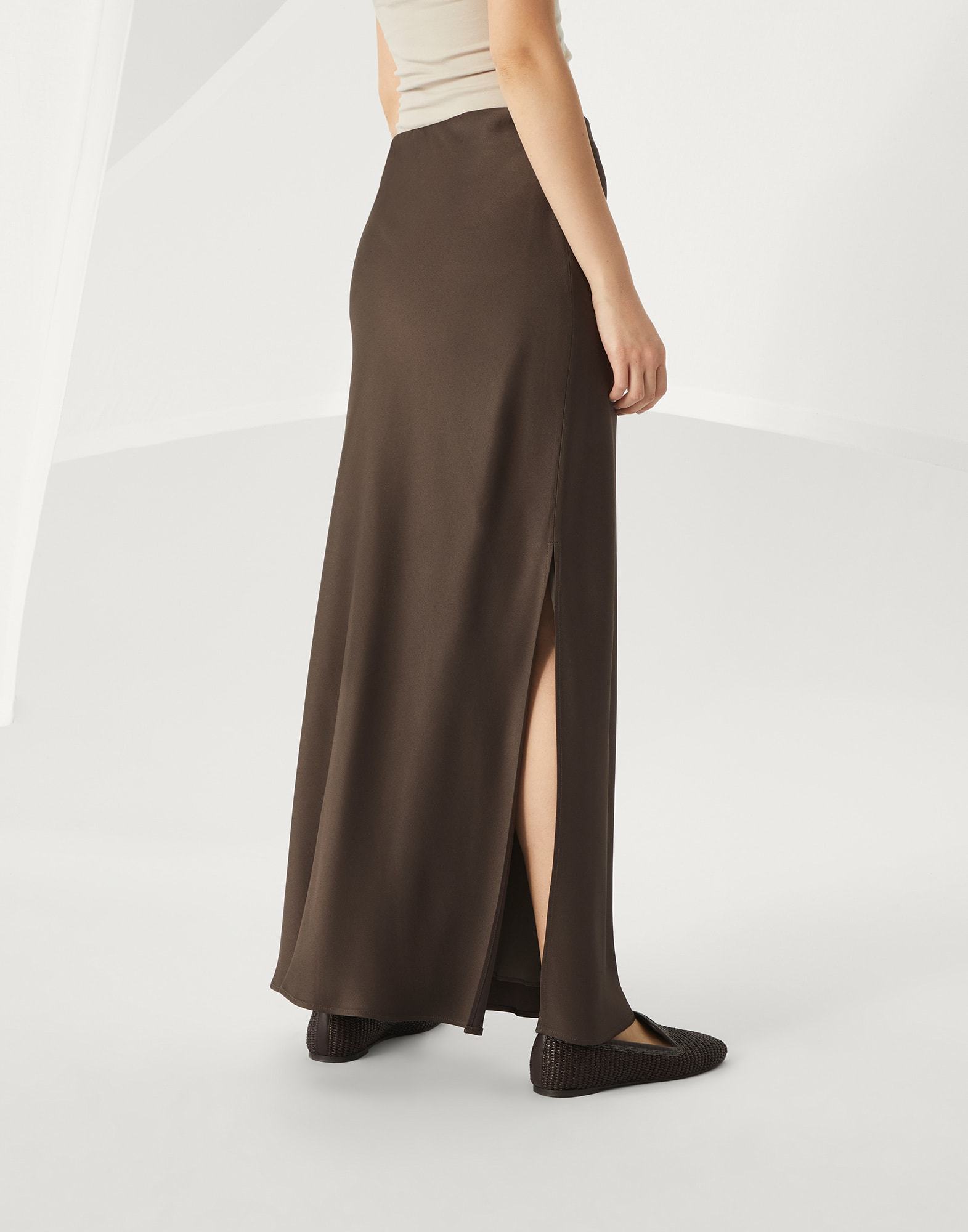 Brunello Cucinelli Cadis Long Skirt In Brown