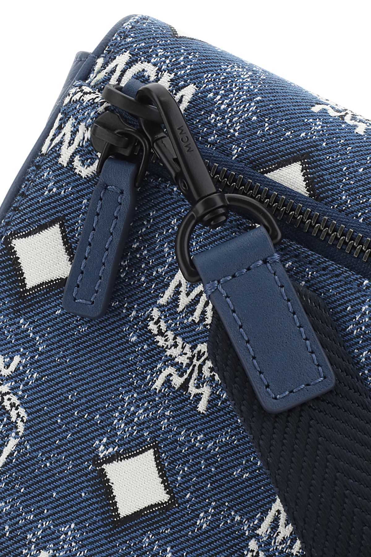 Mcm Logo Retro Shoulder Bag In Blue