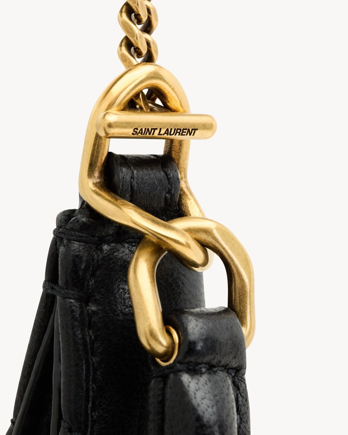 Saint Laurent Sade Mini Ysl Hobo Bag In Quilted Lambskin In Black