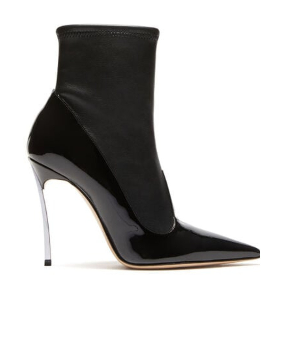 Casadei Super Blade Divina 115mm Leather Boots In Black