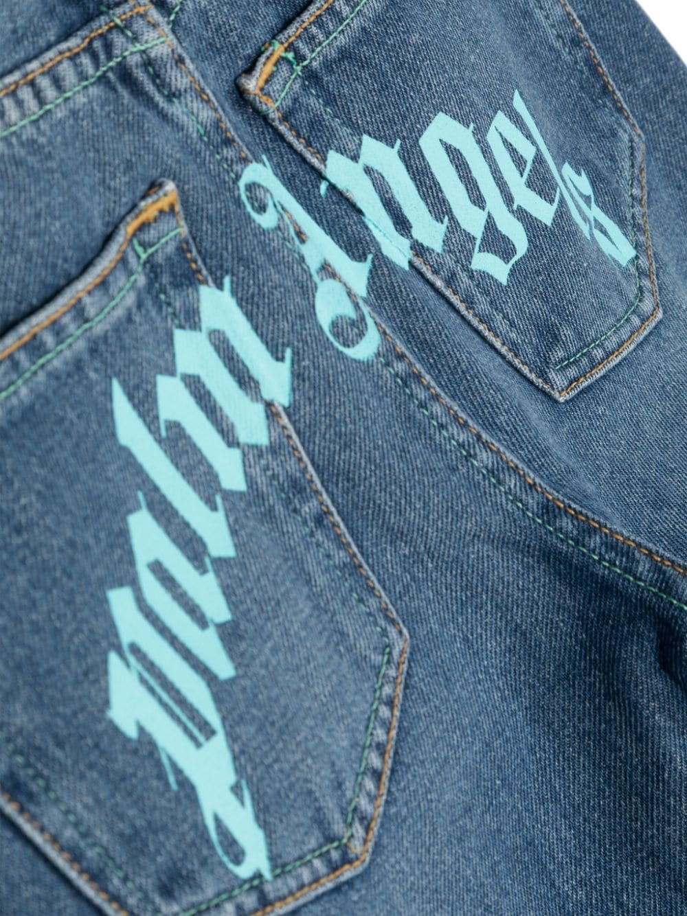 Palm Angels Kids Jeans In Blue