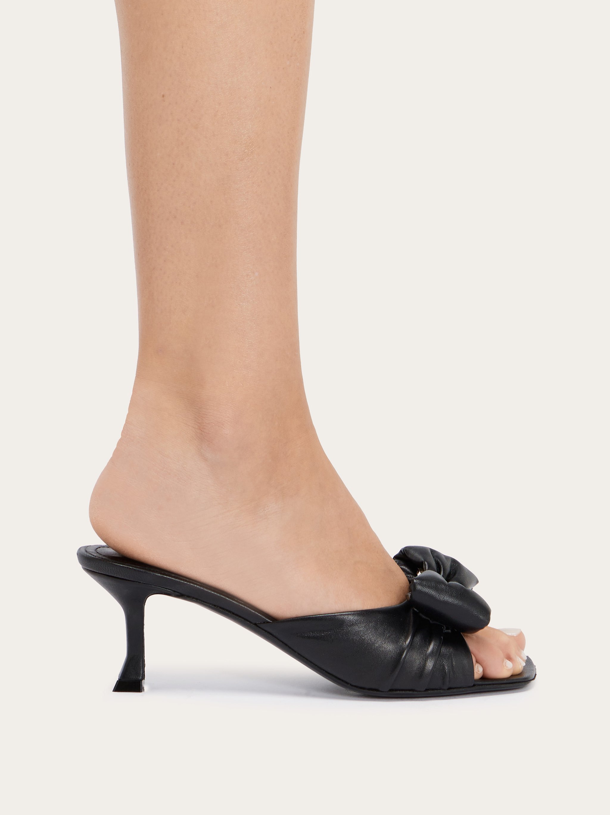 Ferragamo Woman Padded Vara Bow Slide In Black