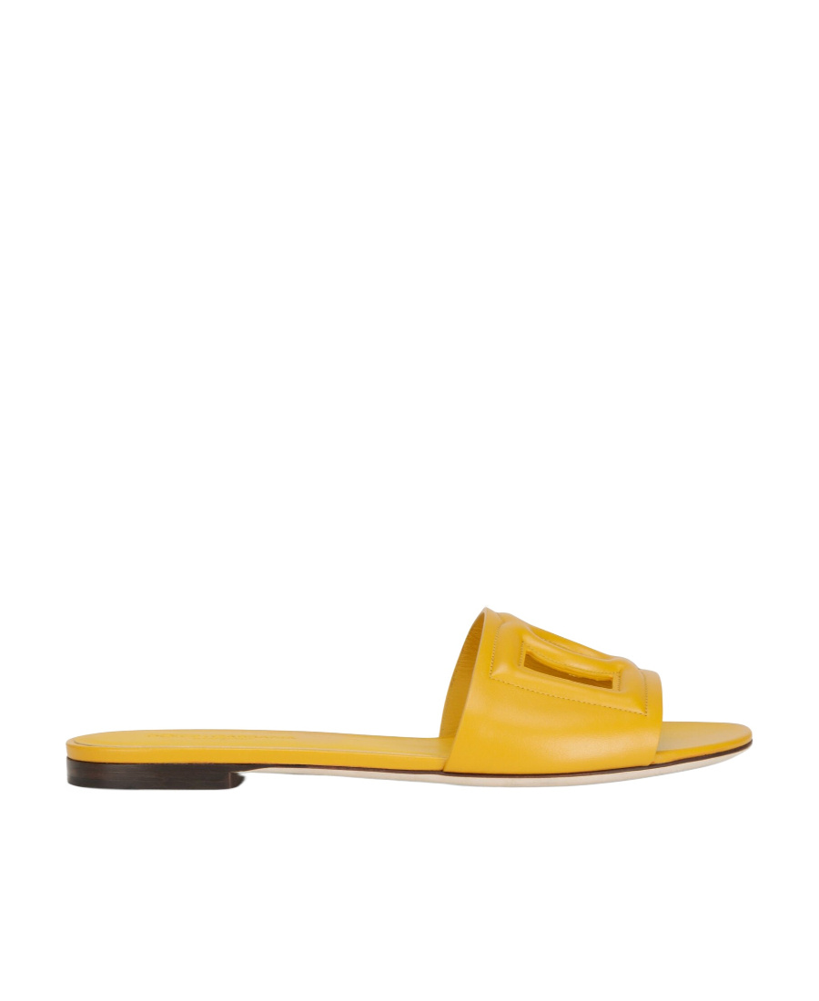 Dolce & Gabbana Women Rubber Beachwear Slides In Yellow