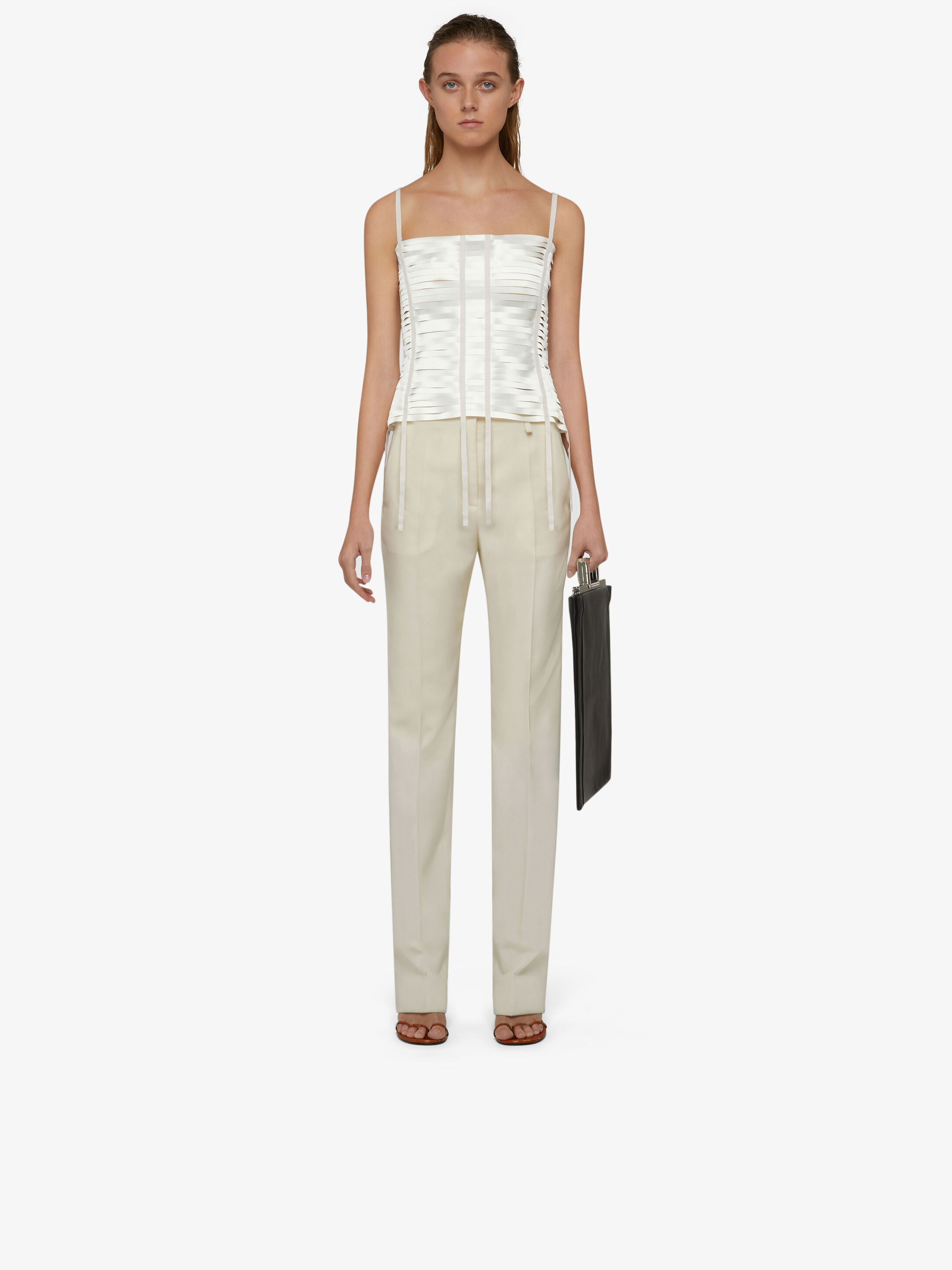 Givenchy High-waisted Slim-fit Trousers In Neutral