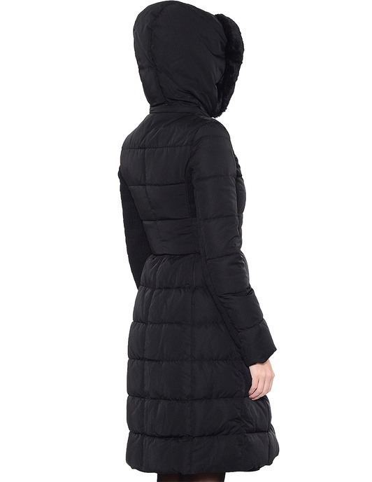 Shop Armani Jeans Long-style Down Jacket With A Hat In Black