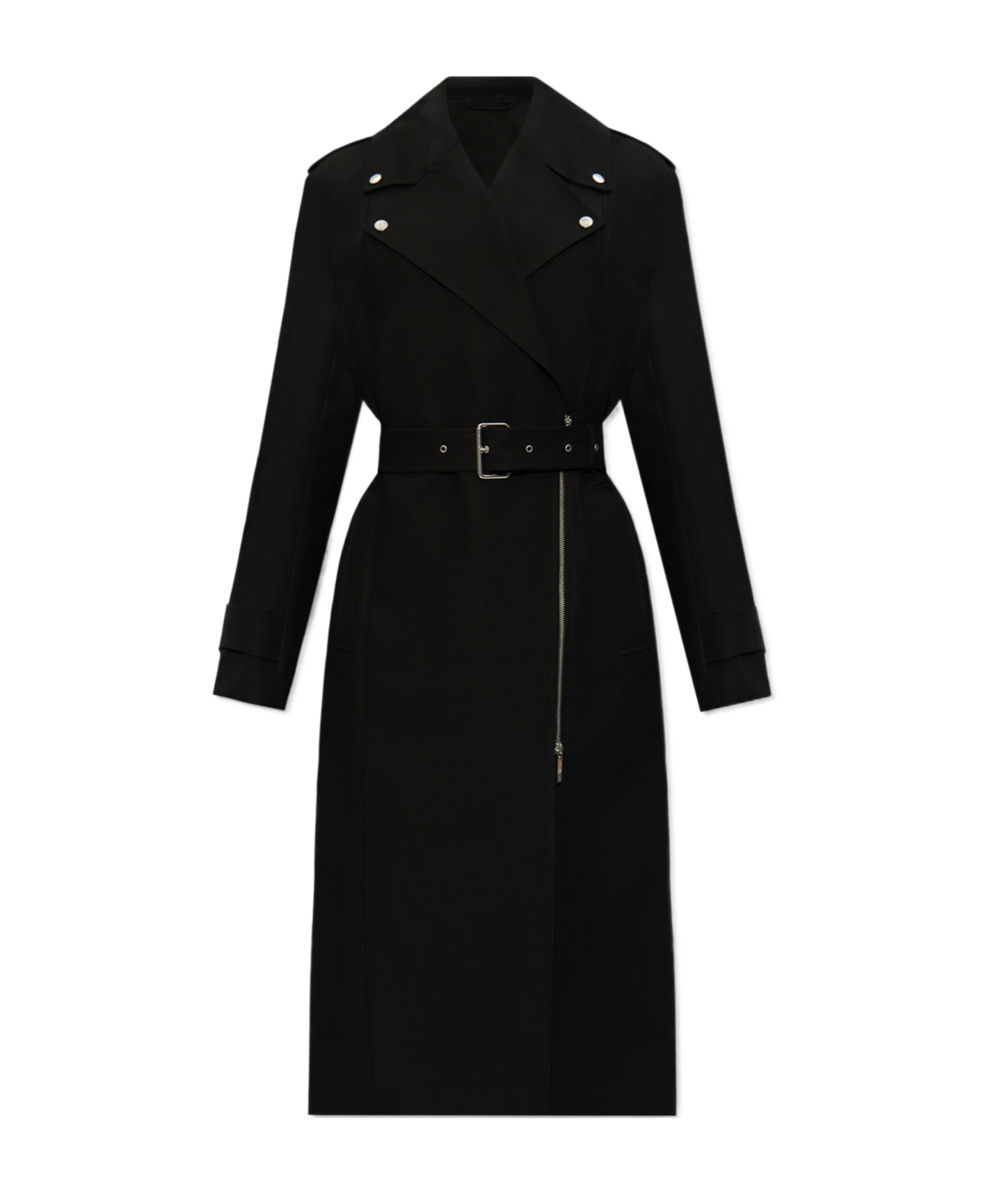 Totême Long Belted Trench Coat In Black
