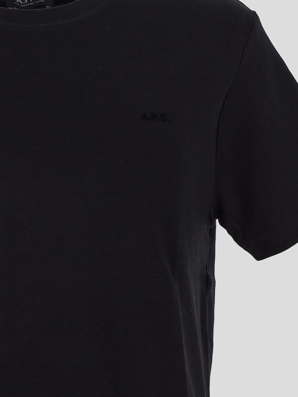 Apc Flocked-logo Cotton T-shirt In Black