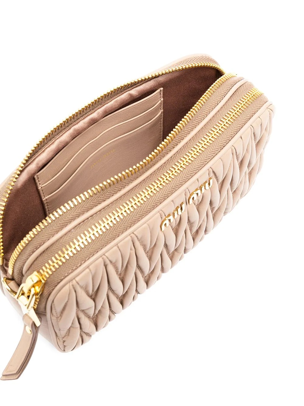 Miu Miu Matelassé-effect Mini-bag In Nude