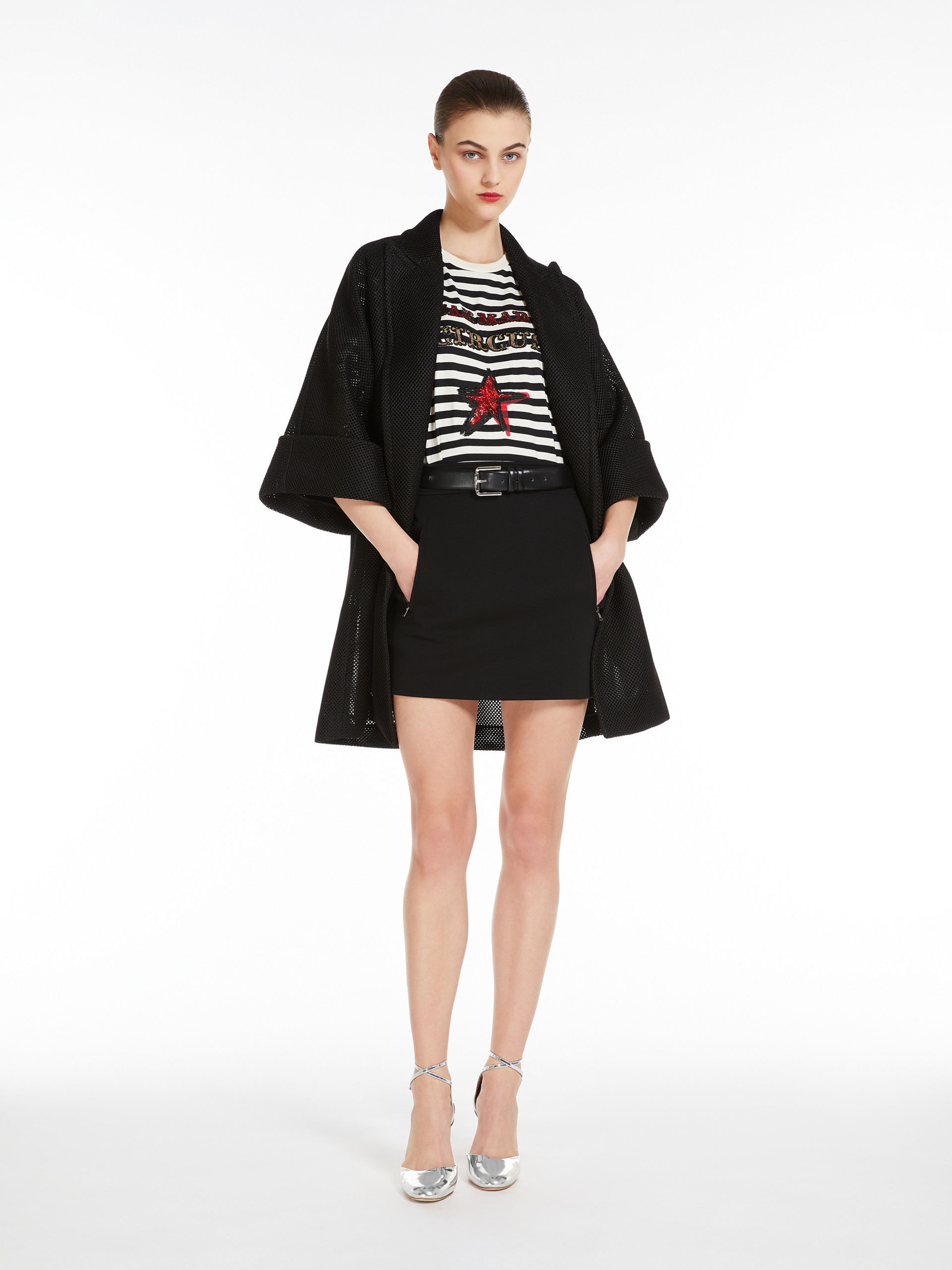 Max Mara Cotton Embellished T-shirt In Black