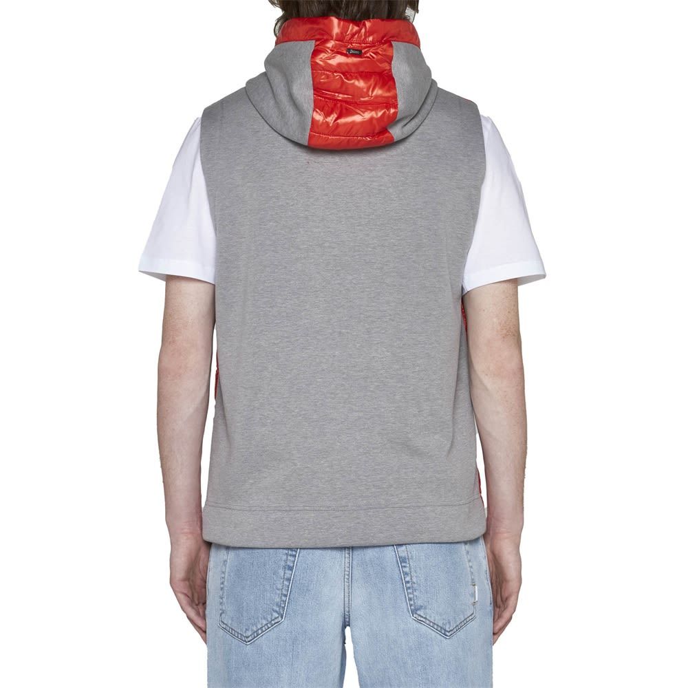Herno Padded Hooded Gilet In Red
