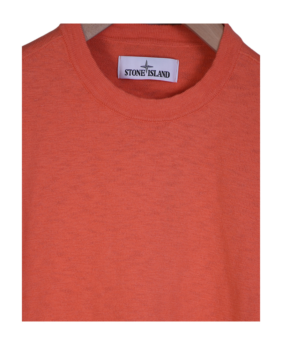 Stone Island Men's Sunset Orange Wool Jumper Sweater In Orange