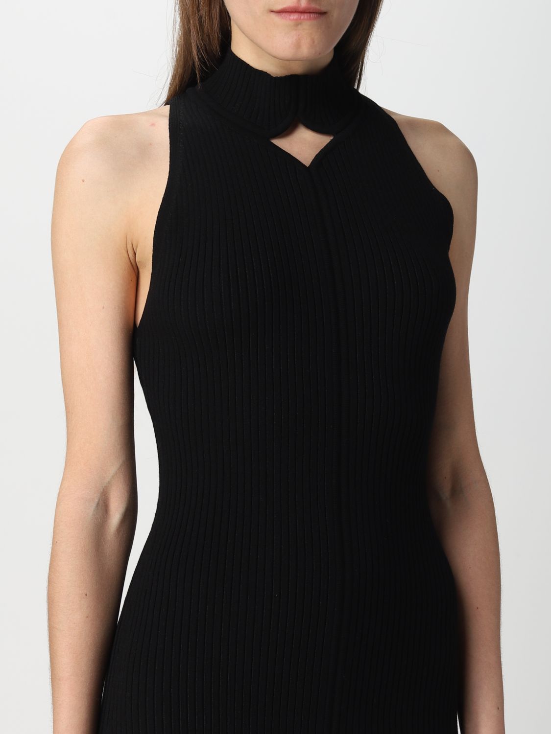 Courrèges Side-slit Knitted Dress
