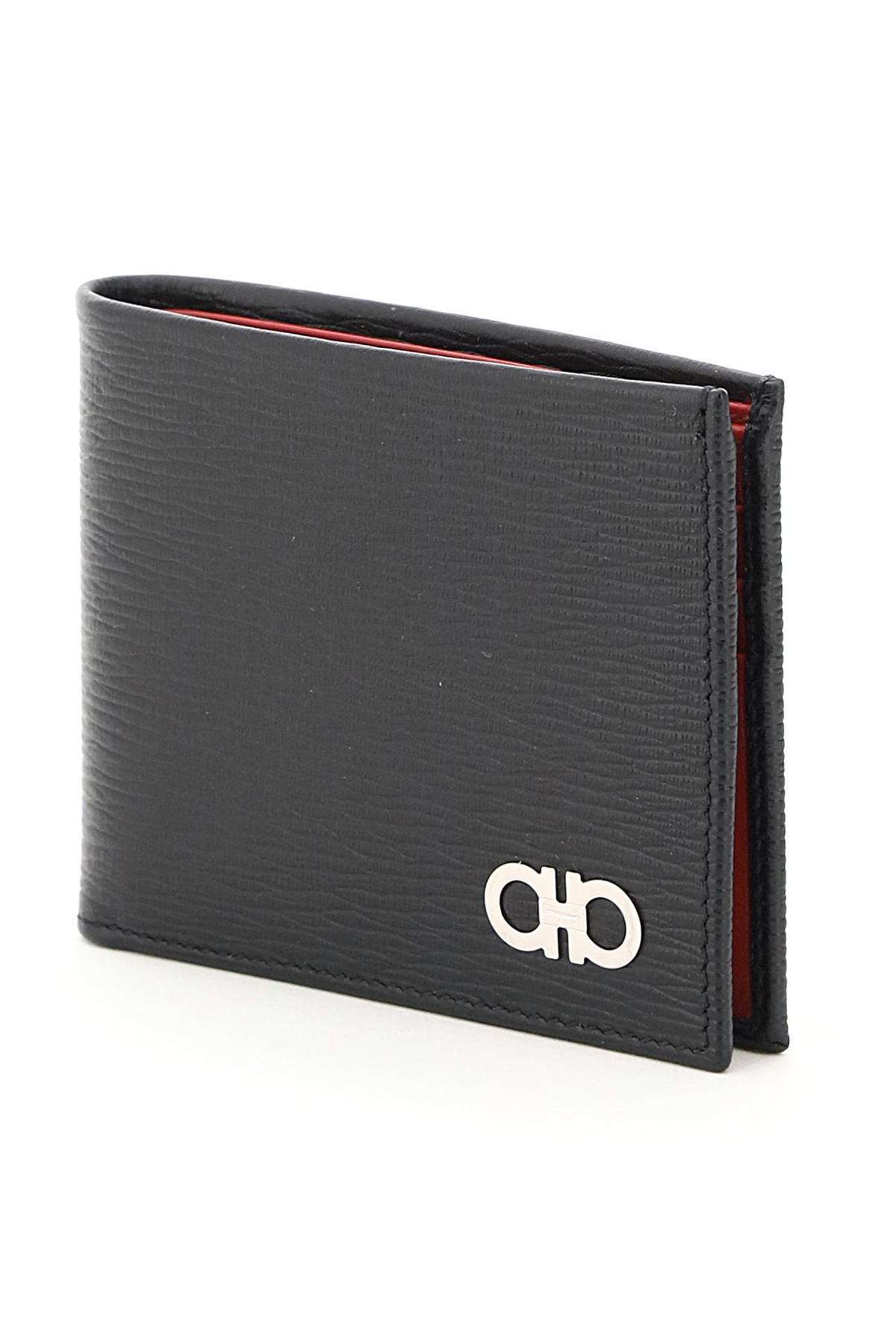 Shop Ferragamo Logo-plaque Wallet In Brown