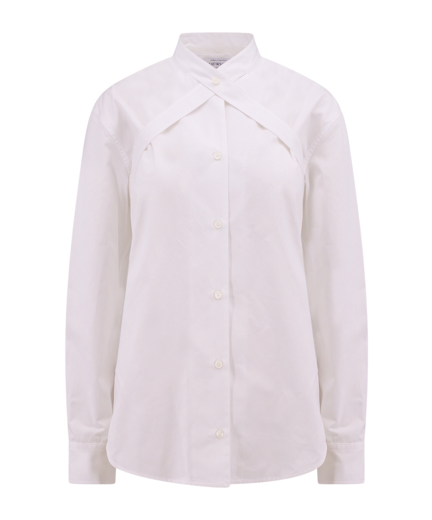 Off-white Cotton Shirt With Straps And Metal Buckle In White