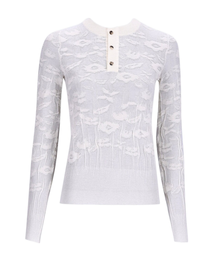 Bottega Veneta Round-neck Long-sleeved Sweater In White