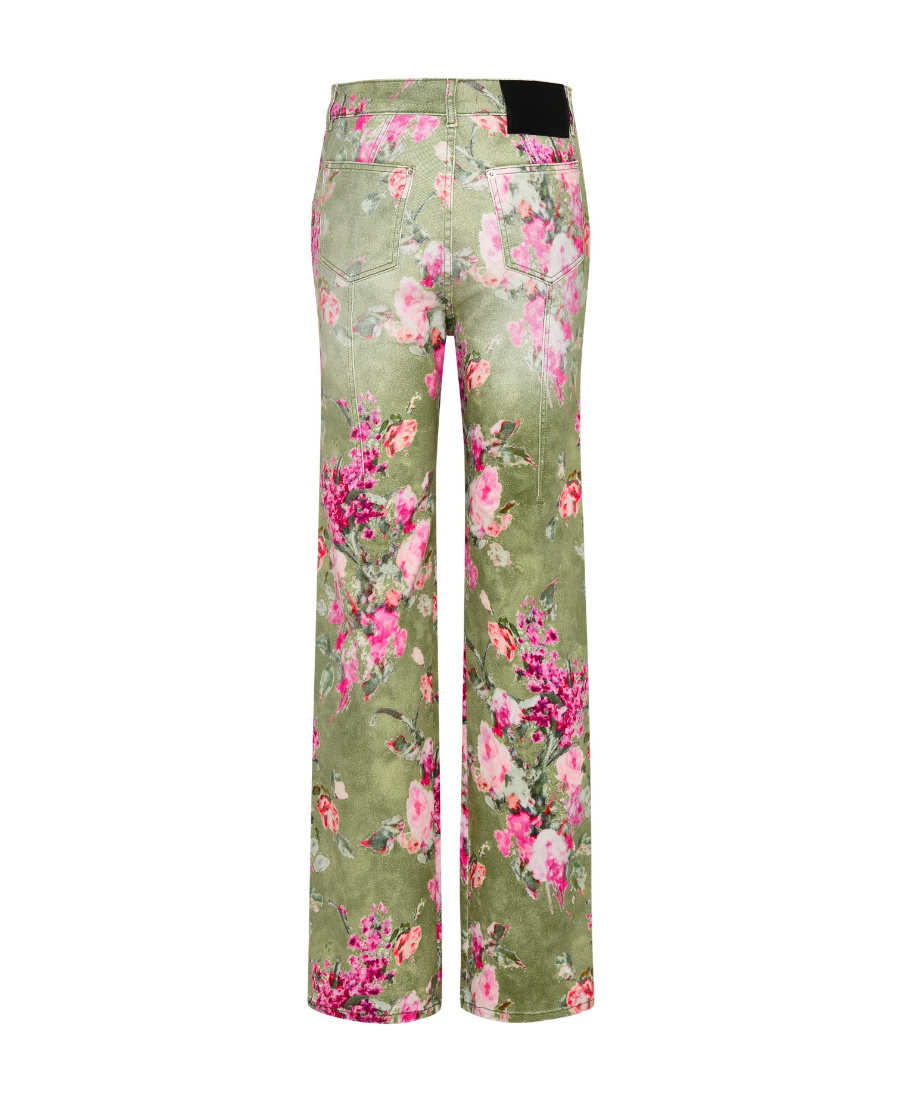 Blumarine Printed Casual Pants In Gray