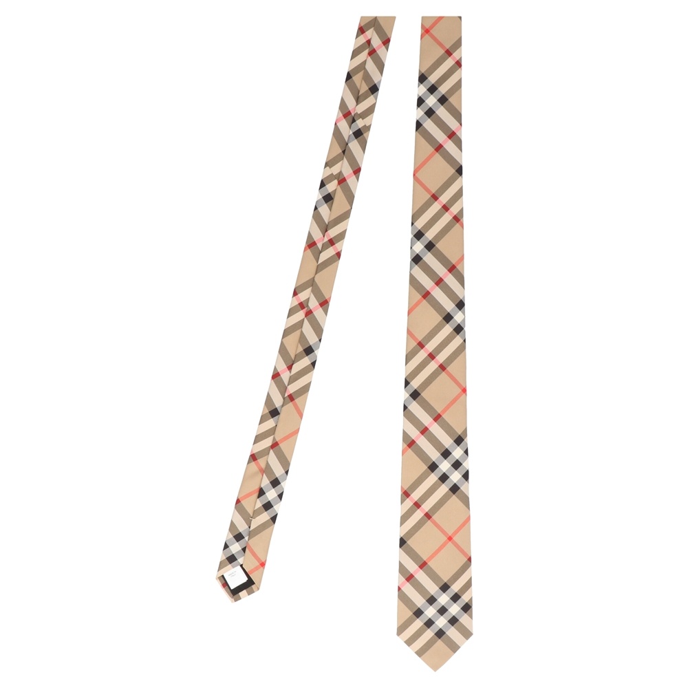 Burberry Modern Cut Vintage Check Silk Tie In Nude