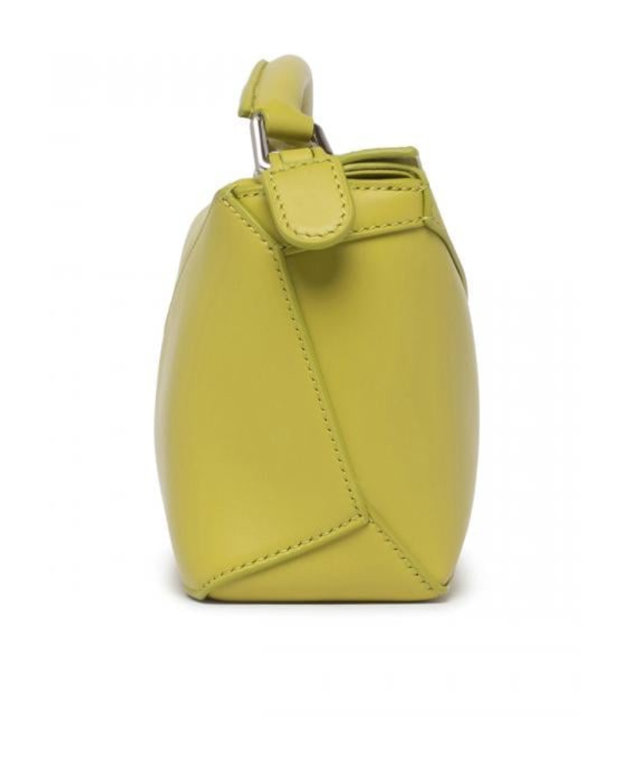 Loewe Mini Puzzle Edge Bag In Satin Calfskin In Green