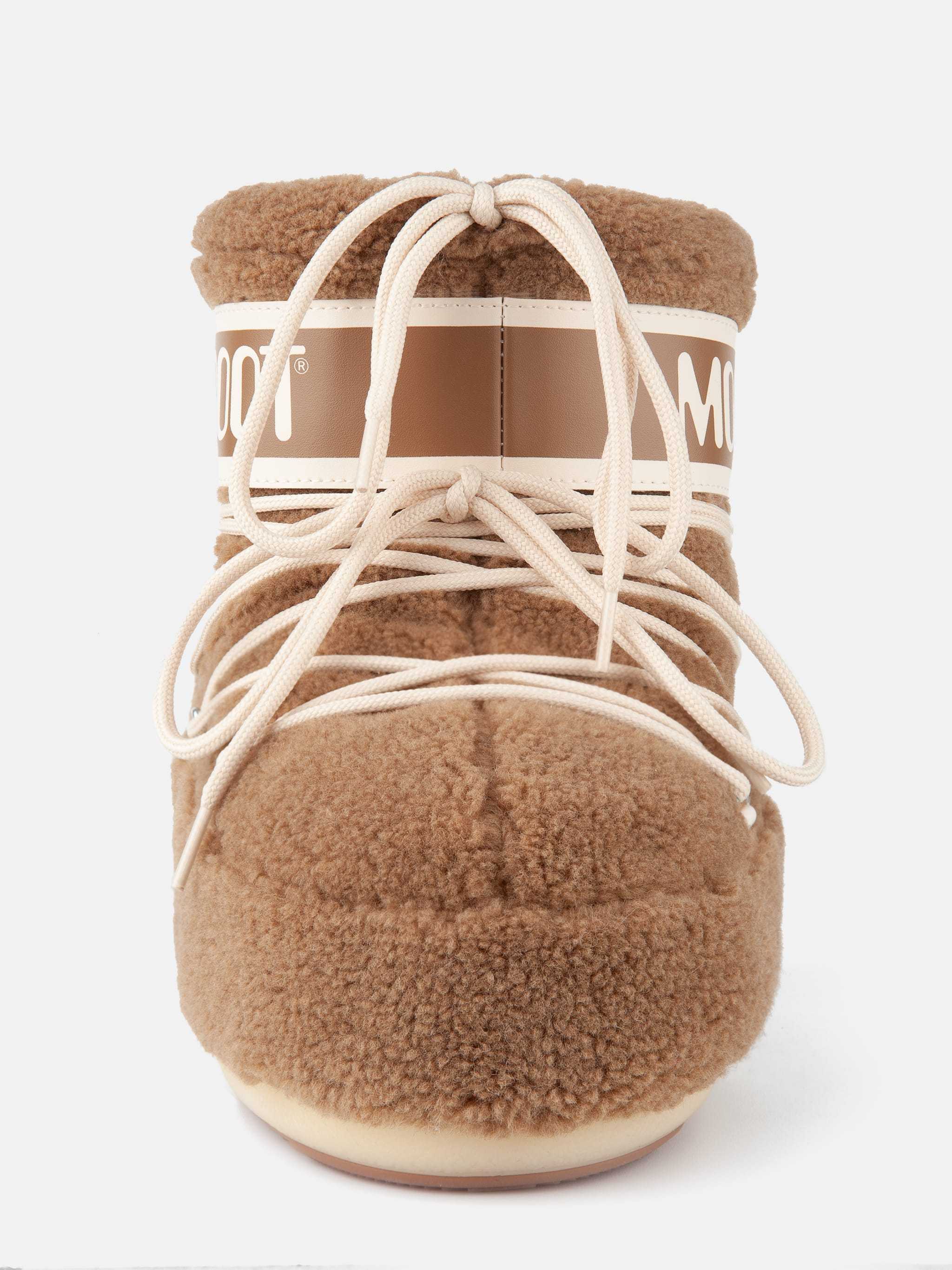 Moon Boot Icon Fleece Low Boots In Brown