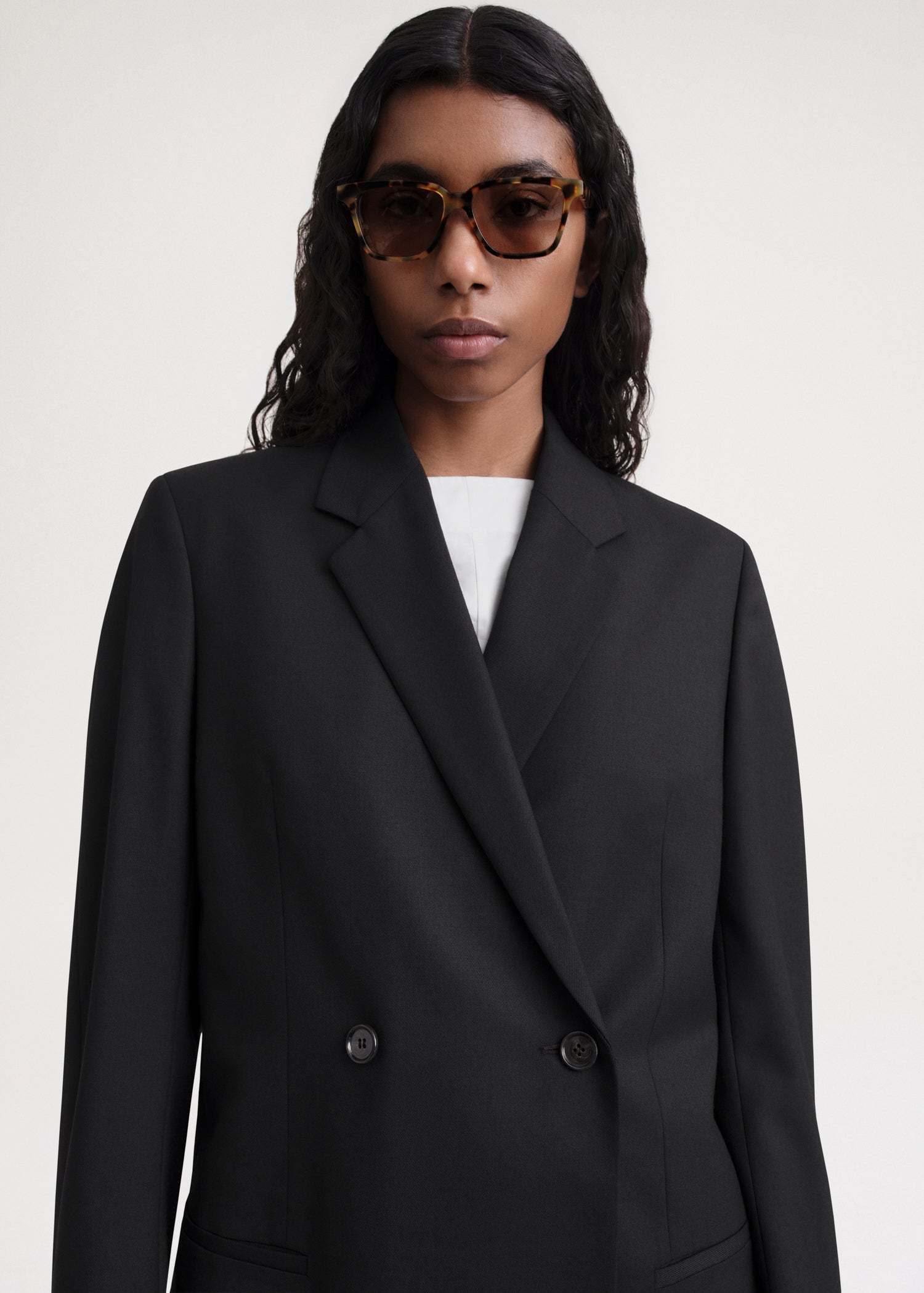 Totême Double-breasted Blazer In Black
