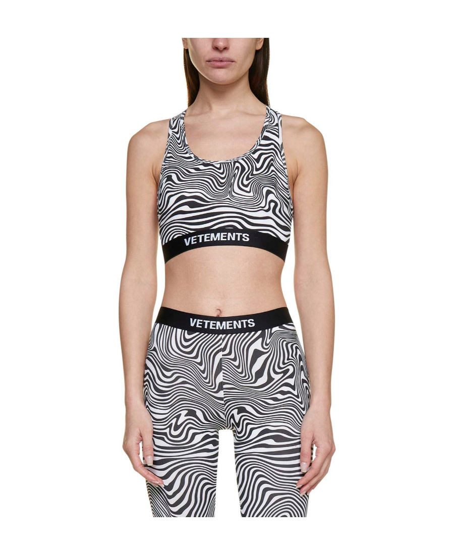 Vetements Zebra Printed Sports Vest In White